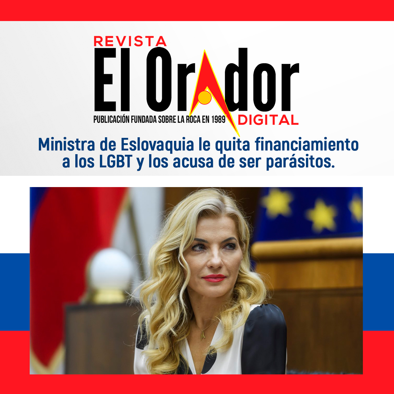 Ministra de Eslovaquia le quita financiamiento a los LGBT y los acusa de ser parásitos